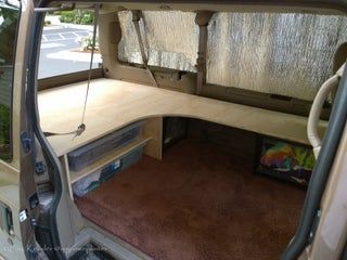 Van Turned Dorm Room, Complete With Bed and Desk : 10 Steps (with Pictures) - Instructables Minivan Life, Nomadic Living, Minivan Conversion, Bed And Desk, Cargo Van Conversion, Chevy Astro Van, Van Conversion Ideas, Minivan Camper, Van Bed