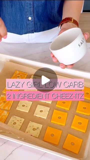 Salty Crunchy Snacks, Cheez It Recipe, Crunchy Snacks, Sliced Cheese, Two Ingredient, Recipes Appetizers, Crunchy Snack, Recipes Appetizers And Snacks, Cheez It