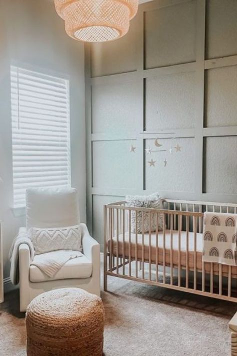 If you're wondering how to make the nursery look beautiful, here are expert tips and tricks to help you achieve that. While there are many ways to elevate the nursery, the good news is that some things are easy to do without spending a fortune. Nursery Without Dresser, Ikea Nursery Ideas, Sage Green Nursery Ideas, Green Nursery Ideas, Ikea Sniglar Crib, Green Nursery Decor, Sage Green Nursery, Sage Green Curtains, Black Crib