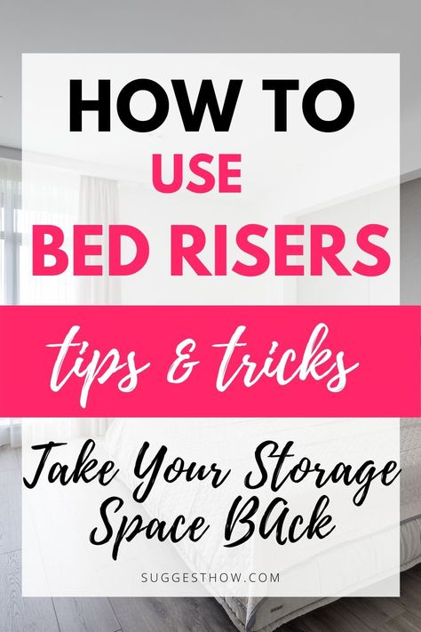 How to Use Bed Risers - Simple Tips & DIY Bed Risers Taller Bed, Diy Bed Risers, Dorm Bed Risers, Wood Bed Risers, Making A Bed Frame, Bed Riser, Natural Wood Bed, Small Closet Organization Bedroom, Bed Frame Sets