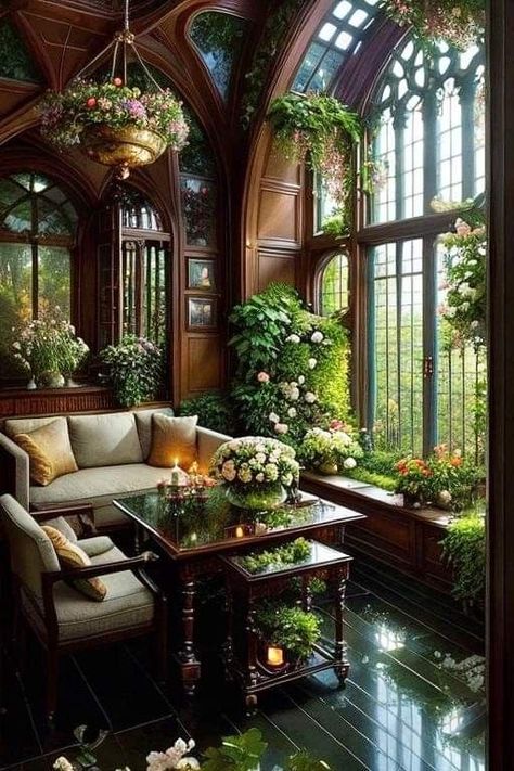 Conservatory Interior, Cottage Interior, Victorian Cottage, Fantasy House, Dream House Interior, Cool House Designs, Dream House Exterior, Dream House Decor, Beautiful Interiors