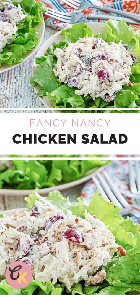 Fancy Nancy Chicken Salad, Salad With Grapes And Apples, Original Chicken Salad Recipe, Chicken Salad Chick Copycat, Chicken Salad Chick Recipe Copycat, Fruity Chicken Salad, Chicken Salad Chick Recipe, Croissants Breakfast, Homemade Chicken Salad