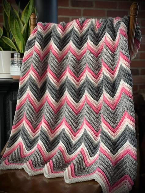 Laurie Richardson Chevron Crochet, Chevron Blankets, Crochet Chevron Stitch, Chevron Crochet Blanket, Chevron Crochet Blanket Pattern, Chocolate Cow, Chevron Crochet Patterns, Chevron Afghan, Crochet Ripple Afghan