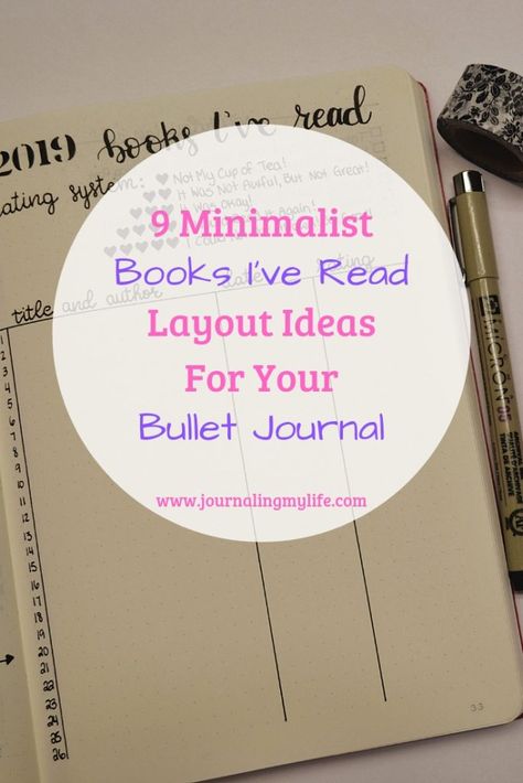 9 Minimalist 'Books I've Read' Layout Ideas For Your Bullet Journal • Journaling My Life Bullet Journal Reading Log, Minimalist Bullet Journal, Book Layouts, Bullet Journal Minimalist, Bullet Journal Stencils, Journal Tips, Minimalist Book, Bullet Journal Key, Bullet Journal How To Start A