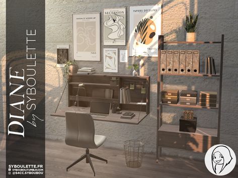 [DOWNLOAD] Diane office set | Syboulette on Patreon Lotes The Sims 4, Sims Furniture, Die Sims 4, Mod Furniture, Pelo Sims, Free Sims 4, Sims 4 Game Mods, Sims Ideas, Ikea Chair