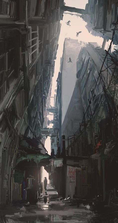 Dystopian Art Landscapes, Dystopia Concept Art, Anime Dystopia, Dystopia Drawing, Industrial Concept Art, Anime Apocalypse, Apocalypse Concept Art, Dystopian Art, Gaming Wallpaper