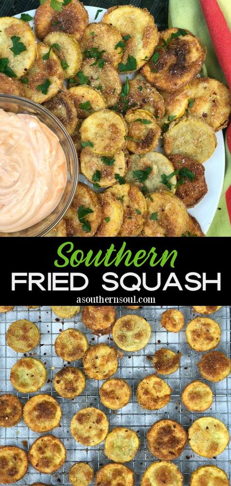 Beautiful yellow squash, lightly battered and fried, is an easy-to-make side dish that can double as an appetizer. Southern Fried Squash is a classic recipe using tender farmers’ market squash and is what seasonal cooking is all about! Fried Yellow Squash Recipes, Fried Squash And Zucchini, Southern Fried Squash, Fried Squash Recipes, House Seasoning Recipe, Fried Yellow Squash, Soul Recipes, Fried Squash, A Southern Soul