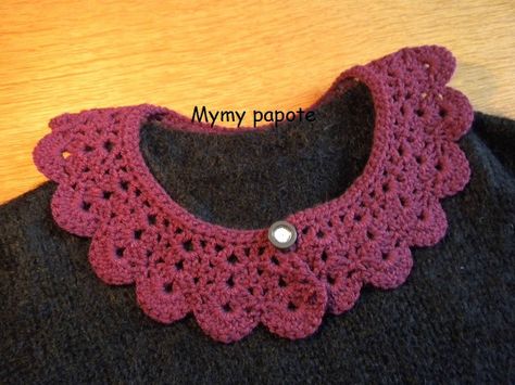 DSCN7361 Col Crochet, Crochet Collar, Sweater Knitting Patterns, Diy Knitting, Crochet Scarves, Crochet Amigurumi, Kids Dress, Crochet Necklace, Crochet Earrings