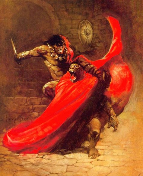 Conan by Frank Frazetta Frank Frazetta Conan, Man Ape, Robert E Howard, Dark Sun, Bd Art, Boris Vallejo, Frank Frazetta, Conan The Barbarian, Red Sonja