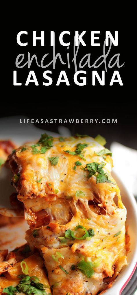 Chicken Enchilada Lasagna, Enchilada Lasagna, Easy Enchilada Recipe, Easy Chicken Recipe, Lasagna Recipes, Easy Enchiladas, Chicken Enchiladas Easy, Enchilada Recipe, Homemade Enchilada Sauce