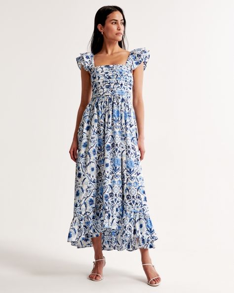 Women's Clearance | Abercrombie & Fitch Spring Break Dress, Abercrombie Dress, Spring Midi Dress, Shower Outfits, Strap Maxi Dress, American Clothing, Color Analysis, Natural Fabrics, Womens Maxi Dresses