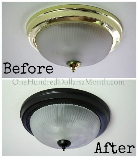 Can You Spray Paint Brass Light Fixtures? Yes, Yes You Can Painting Fixtures, Painting Light Fixtures, Brass Lights, Spray Paint Projects, Foyer Light, Diy Spray Paint, House Redo, Painting Light, Brass Light Fixture