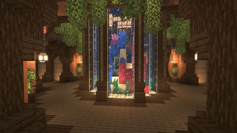 Minecraft Nether Portal Room Ideas, Inside Cave Houses Minecraft, Minecraft Interior Base, One Chunk Minecraft House, Enchanting Library Minecraft Ideas, Witches Cottage Minecraft, Spruce Floor Patterns Minecraft, Minecraft Furnace Room Design, Mincraft Idea Underground Base