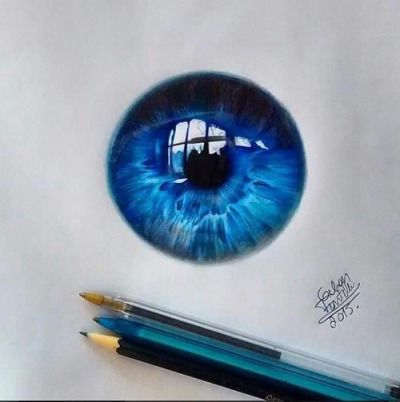 OMG!!!! it looks very realistic,she or he made an excelent job! Drawing Hacks, Amazing Drawings, Color Pencil Art, Realistic Art, A Pencil, Drawing Lessons, Eye Art, Drawing Painting, Eye Drawing