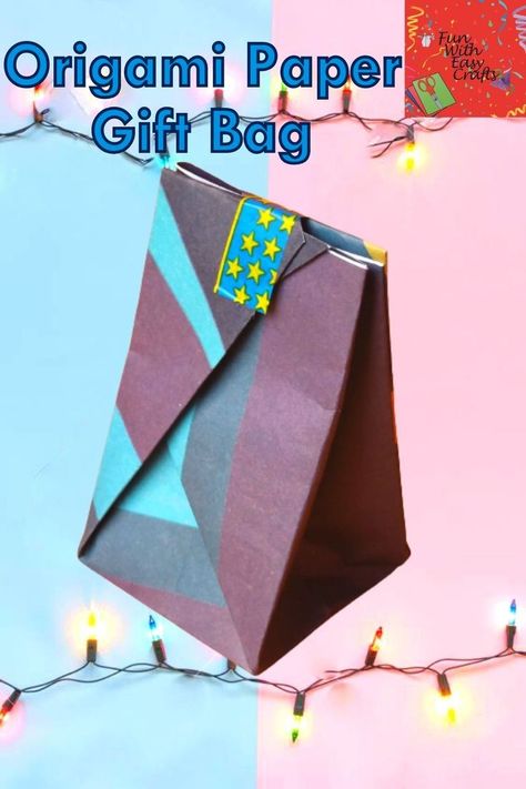 If you wanna make a paper gift bag with just folding then you have to check this out. Have a FUN!!!TASTIC Folding....... Origami Gift Bag Easy, Origami Bags, Origami Gift Bag, Bag Origami, Origami Gifts, Origami Bag, Gift Bags Diy, Easy Origami, Paper Gift Bags