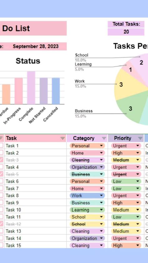 #Task_Tracker #Planner_To_Do_List #Daily_Task #Task_Management Brain Dump Template, Islamic Books For Kids, Excel Spreadsheets Templates, Budget Spreadsheet Template, Excel Hacks, Microsoft Excel Tutorial, Excel Budget, Excel Shortcuts, Excel Tutorials