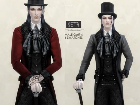 Helsoseira's SETH - Male Outfits - Vampire Needed Vampire Sims 4 Cc Male, Sims 4 Cc Vampire Clothes Male, Male Goth Cc Sims 4, Sims 4 Vampire Clothes, Sims 4 Outfits Male, The Sims 4 Vampire Cc, Sims4 Vampire, Victorian Clothing Male, Sims Vampire