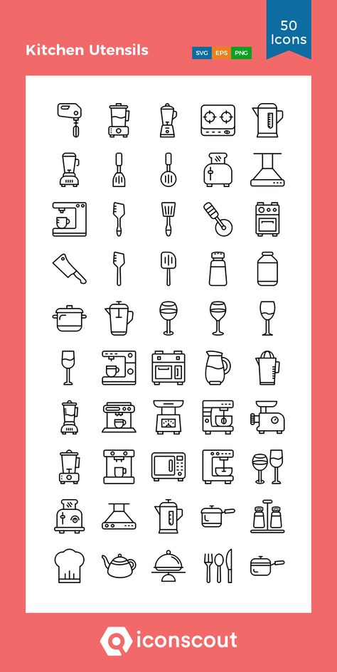 Kitchen Stickers Printable, Kitchen Equipment Logo, Line Kitchen, Insta Gif, Posting Ideas, Kitchen Icon, Recipe App, Tarjetas Pop Up, Recipe Icon