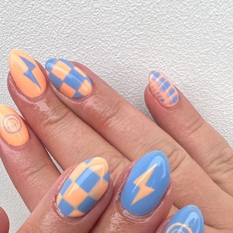 Kamry Rausch | UTAHHAIR&NAILS on Instagram: "a little mismatched set for your feed 🤍 inspo from @nailsby.hails #instagramnails #mismatchednails #summernails #brightnailinspo #utahnailtech #utahnailsalon #nailsofutah #nailartinspo" Fall Mismatched Nails, Fall Summer Nails, Mismatched Nails Summer, Short Nails Bright, Mismatch Nails, Mismatched Nail Art, Utah Hair, Mismatched Nails, Monochromatic Nails