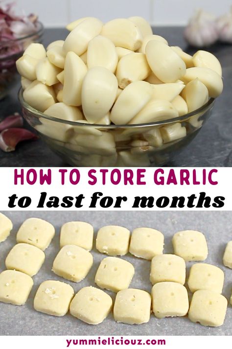 How to preserve fresh garlic. Learn how to store garlic and keep it fresh for long. How To Can Garlic, How To Store Fresh Garlic, How To Store Garlic Cloves, How To Freeze Garlic, How To Store Garlic Long Term, How To Preserve Fresh Garlic, How To Preserve Garlic, Garlic Cubes, Preserve Garlic