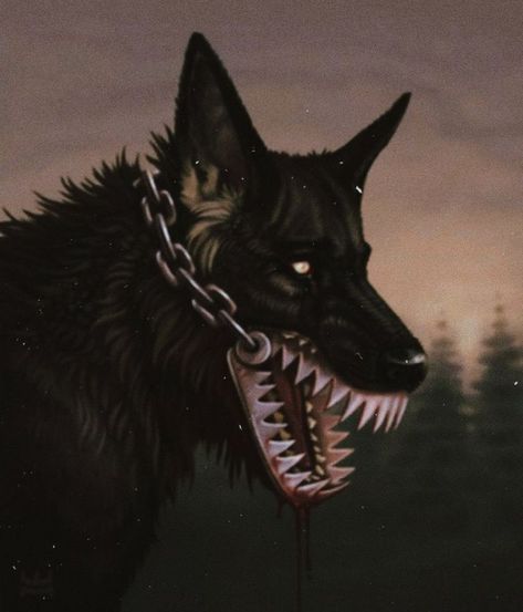 Horror Animals, Demon Dog, Creepy Animals, Werewolf Aesthetic, Scary Dogs, Scary Animals, Arte 8 Bits, Creatures Art, Canine Art