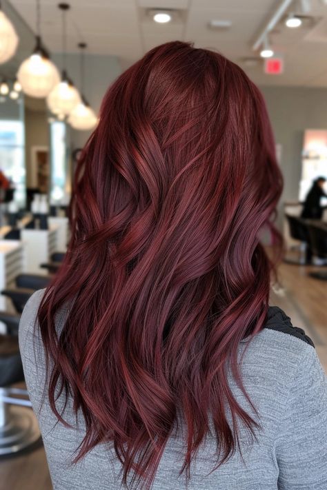 Deep Cherry Red Hair Burgundy, Dark Wine Hair, Dark Wine Red Hair, Red Hair No Bleach, Cherry Red Hair Color, Wine Red Hair Color, Crimson Red Hair, Shades Of Burgundy Hair, Burgundy Red Hair