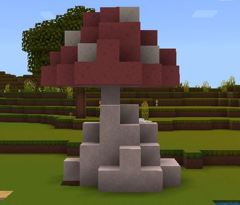 A minecraft mushroom. PACK NAME; DandilionX Mushroom Minecraft Ideas, Minecraft Mushroom Cave, Minecraft Mushroom Village, Minecraft Fairy Village, Minecraft Cherry Blossom House, Minecraft Village Ideas, Minecraft Mushroom, Pfp Minecraft, Cherry Blossom House