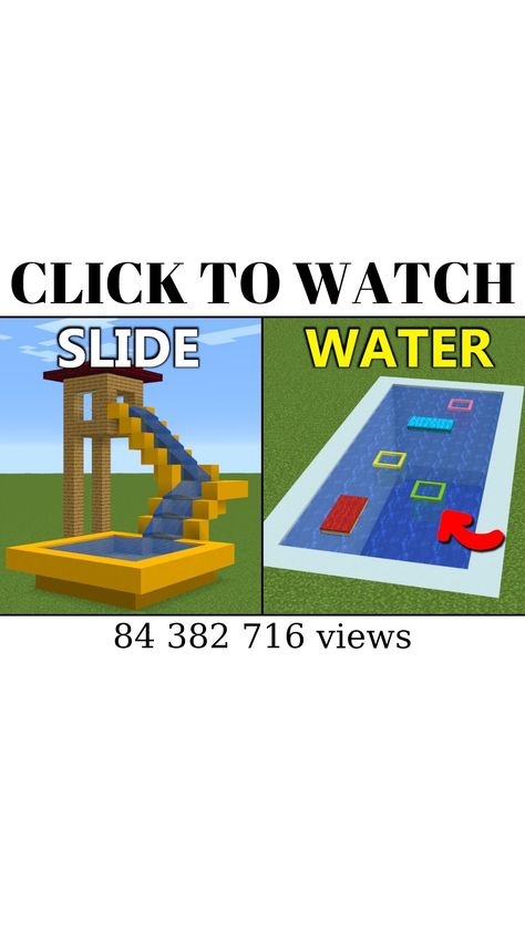 Minecraft Diving Board, Minecraft Water Park Ideas, Minecraft Water Slide, Minecraft Water Park, Minecraft Slide, Minecraft Beach Builds, Water Park Ideas, Minecraft Build Hacks, Diving Boards