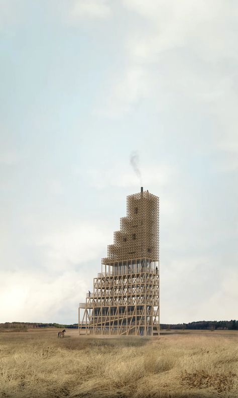 Viewing Tower, Tower Architecture, Vertical City, Observation Tower, Timber Architecture, Lookout Tower, Wood Architecture, Tower House, Dubai City