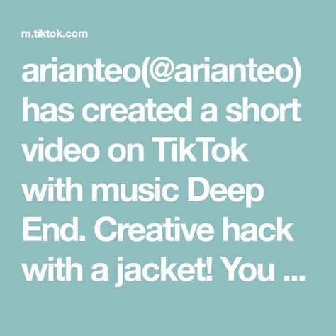 arianteo(@arianteo) has created a short video on TikTok with music Deep End. Creative hack with a jacket! You can try it with a tunnel/road if you can't find a railway! #creative #picsart #tiktoktutorial #foryou Steven Universe, Music