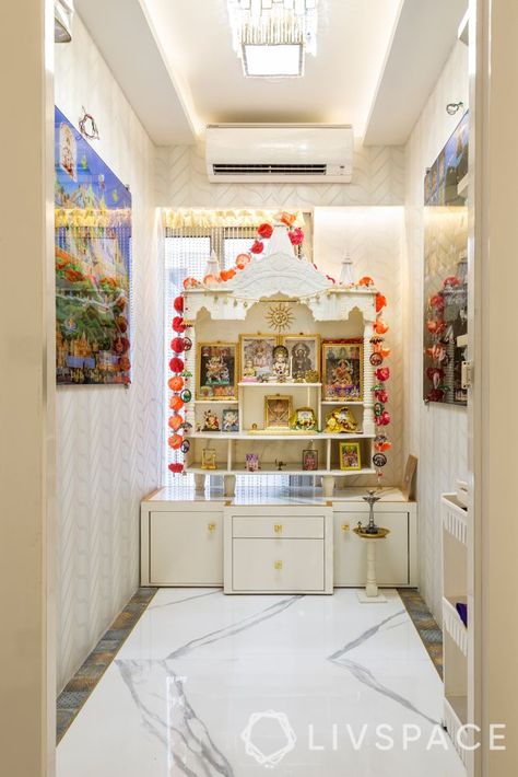 8 Luxurious Marble Mandir Designs That Will Inspire You Latest False Ceiling Designs, Home Decor Indian, Mandir Design, Temple Design For Home, Pooja Mandir, Interior Design Your Home, Pooja Room Door Design, Pooja Room Design, Room Door Design