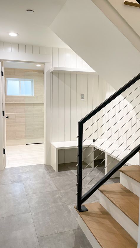 Mudroom Next To Stairs, Stairs In Mudroom, Mud Room With Stairs, Mud Room Under Stairs, Mudroom Staircase, Mudroom With Stairs, Mudroom Under Stairs, Stairs Mudroom, The Space Under The Stairs