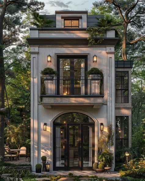 Farmhouse Aesthetic Exterior, Modern Vintage House, Beautiful House Exterior, Condo Exterior, Contemporary Houses, Apartment Exterior, Desain Pantry, Modern Small House Design, House Outside Design