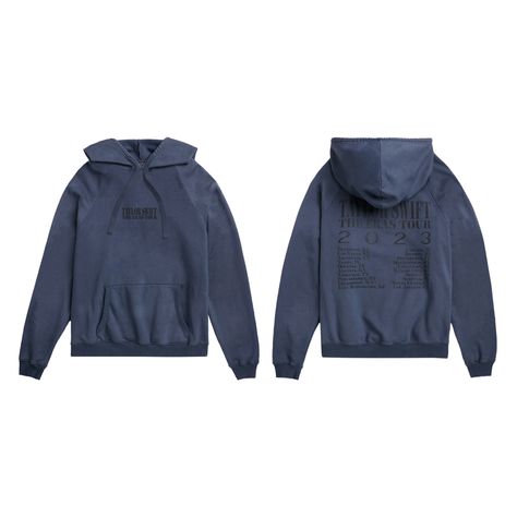 TAYLOR SWIFT THE ERAS TOUR WASHED BLUE HOODIE ($75). Washed blue hoodie featuring "Taylor Swift The Eras Tour" printed on front and "Taylor Swift The Eras Tour 2023" and tour locations printed on back. Oversized fit. 80% cotton, 20% polyester. Sizes: XS - 4XL Taylor Swift Eras Tour Hoodie, Taylor Swift Eras Tour Merch, Lake Holon, Old Taylor Swift, Eras Tour Hoodie, Taylor Swift Hoodie, The Eras Tour Aesthetic, Taylor Swift Cd, Eras Tour Aesthetic