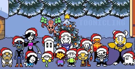 Merry Christmas from Undertale Christmas Undertale, Undertale Christmas, Fox Games, Rpg Horror Games, Undertale Funny, Undertale Aus, Toby Fox, Undertale Drawings, Merry Christmas Everyone