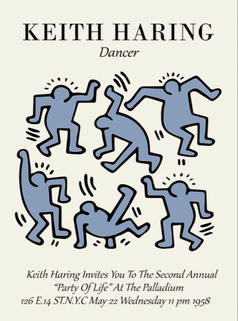 Keith Haring Artwork, Keith Haring Art, Haring Art, Ipad Kids, Retro Wall Decor, Break Dance, Keith Haring, Vintage Poster Art, Canvas Pictures