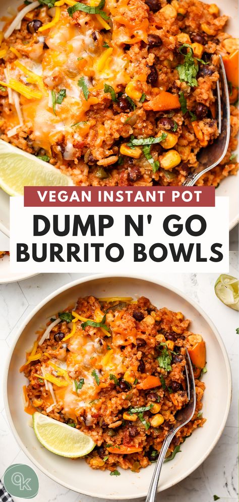 Instant Pot Vegan Burrito Bowl, Vegan One Pot Meals Healthy, Quick Vegan Gluten Free Dinner, Plant Based Recipes Instant Pot, Instant Pot Burrito Bowl Vegetarian, Vegan Meal Prep Instant Pot, Vegan Recipes Bowls, Health Vegan Recipes, August Vegan Recipes