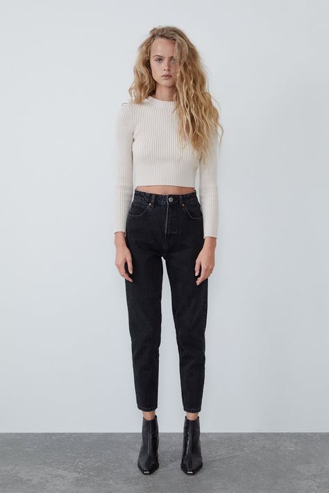 Black Mom Jeans Outfit, Zara Mom Jeans, Mom Fit Jeans, Mom Jeans Outfit, Black Mom Jeans, All Jeans, Life Care, Neue Outfits, Jeans Mom