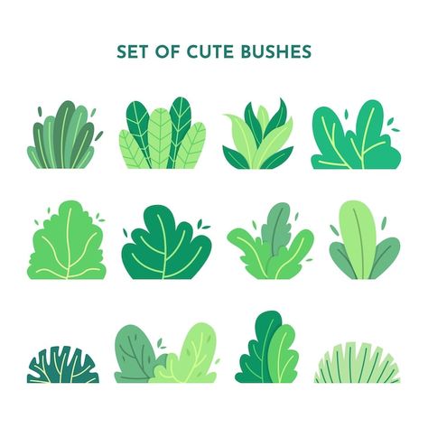 Bush Illustration Drawings, Plant Flat Illustration, Nature Plants Drawing, Cute Grass Drawing, Tree Flat Illustration, Bush Vector, Yard Illustration, Plants Cartoon, Maps Illustration