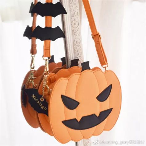 Morning Glory ~Halloween Pumpkin Lolita Bag - In Stock Anting Manik, Halloween Tattoo, Cartoon Bag, Halloween Vibes, Novelty Bags, Cute Purses, Morning Glory, Cute Bags, Womens Purses