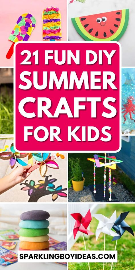 Looking for fun and easy summer crafts for kids? Our DIY summer crafts are perfect for keeping little ones entertained. From nature crafts, ocean crafts, beach crafts, to summer paper crafts for kids, our collection has something for every interest. Take the crafting outdoors with our outdoor summer crafts for kids, or keep cool by the pool with our pool noodle crafts for kids. Also try our summer camp crafts for kids and summer party crafts for kids that are sure to be a hit. Easy Summer Crafts, Crafts Summer, Pool Noodle Crafts, Wreaths Summer, Summer Arts And Crafts, Fun Summer Crafts, Sunflower Crafts, Diy Summer Crafts, Summer Camp Crafts