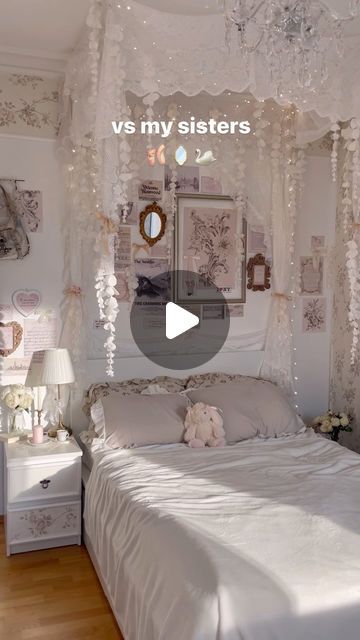 Derya🥐🥐 on Instagram: "Which one is your fav?🤍 I think I need a room makeover😖" Coquette Room Aesthetic Ideas, How To Decorate A Bed, Ladies Bedroom Ideas, How To Make Your Room Cozy, How To Decorate A Bedroom, Home Bedroom Refresh, Cozy Room Ideas Aesthetic, Canopy Bed Ideas, Fairytale Bedroom