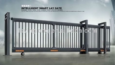 Gates Sliding, Sliding Gate Opener, Sliding Gates, Fence Gate Design, House Main Gates Design, Gate Ideas, Driveway Entrance, Front Gate Design, Entrance Gates Design