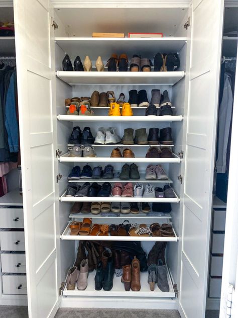 Ikea Garage Shoe Storage, Pax Shoe Storage Ikea Hacks, Fall Flowers Wallpaper, Bat Decorations On Wall, Shoe Storage Wardrobe, Dressing Pax, Garage Shoe Storage, Ikea Shoe Storage, Shoe Storage Hacks