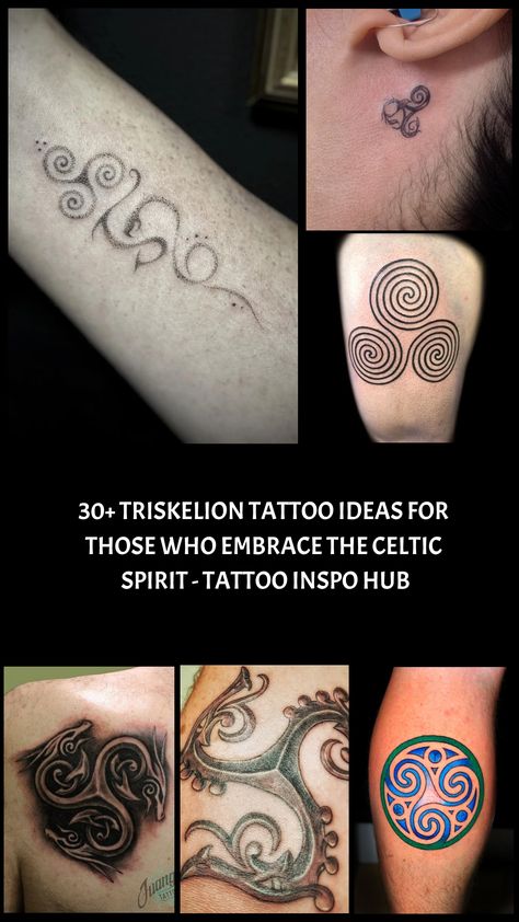 The triskelion is an ancient Celtic symbol comprised of three bent legs or curved lines joined together at a center point. This mystical and meaningful tattoo Triskelion Tattoo Design, Septum Tattoo, Triskelion Tattoo, Barcode Tattoo, Spirit Tattoo, Celtic Symbol, Bear Tattoos, Upper Arm Tattoos, Meaningful Tattoo