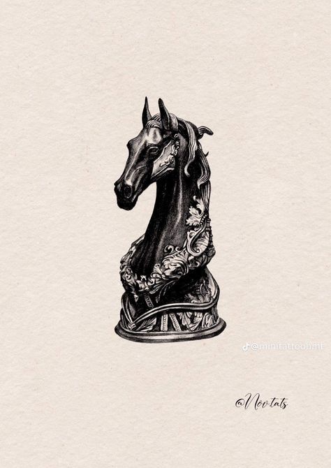 Knight Back Tattoo, Knight Horse Tattoo, Knight Tattoo Design, Chess Tattoo, Tato Maori, Atlas Tattoo, Horse Tattoo Design, Small Dragon Tattoos, American Traditional Tattoo Ideas