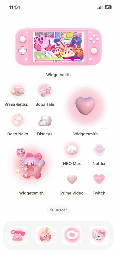 Kirby Iphone Layout, Kirby Homescreen Wallpaper, Kirby Iphone Theme, Kirby Phone Layout, Kirby Homescreen Layout, Kirby Themed Phone, Kirby Phone Theme, Kirby Ios, Kirby Homescreen