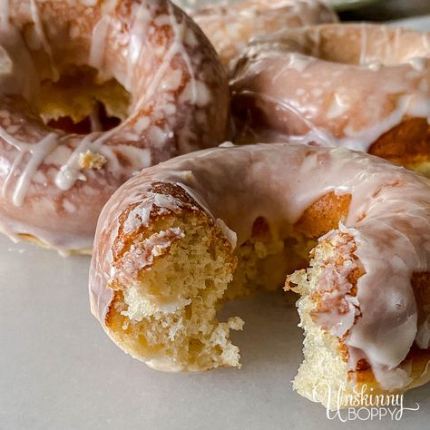 Pancake Doughnuts Recipe, Pancake Mix Donuts Recipes, Pancake Donuts Recipes, Buttermilk Donut Recipe, Cake Mix Doughnuts, Easy Pancake Batter, Pancake Mix Uses, Homemade Doughnut Recipe, Sugar Free Donuts