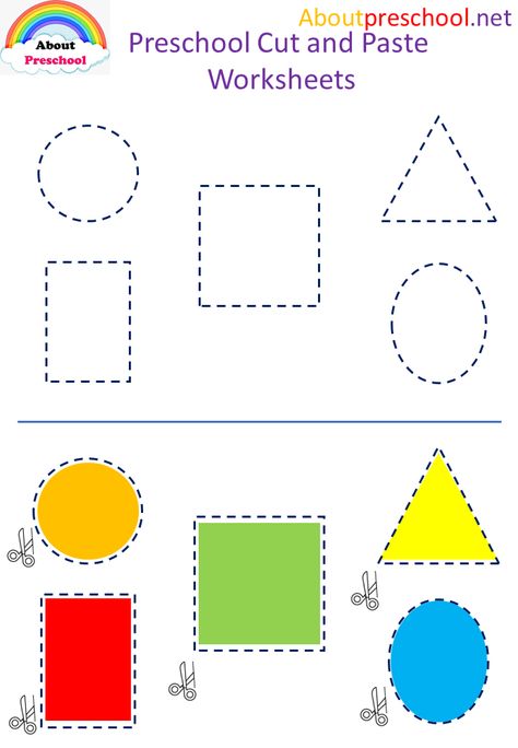 Preschool Cut and Paste Worksheets - About Preschool Shape Worksheets For Preschool, Color Worksheets For Preschool, Preschool Activities Printable, Shape Activities Preschool, Homeschool Preschool Activities, Cut And Paste Worksheets, Kids Worksheets Preschool, Free Preschool Worksheets, Preschool Activities Toddler