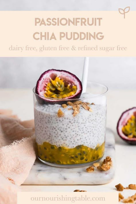 Chia Pudding Recipes Healthy, Passionfruit Recipes, Chia Pudding Recipe, Being High, Chia Seed Recipes Pudding, Chia Recipe, Fruit Smoothie Recipes Healthy, Low Carb Snack, Chia Seed Pudding